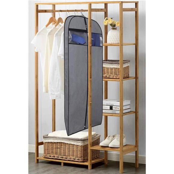 Gusseted 60"Dress GarmentBag Hanging ClothesCover with Clear Window ZipperPocket - Picture 6 of 7